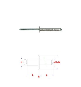 Rivets aveugle 4,8x10 mm Aluminium Aluminium DIN 7337A par 500