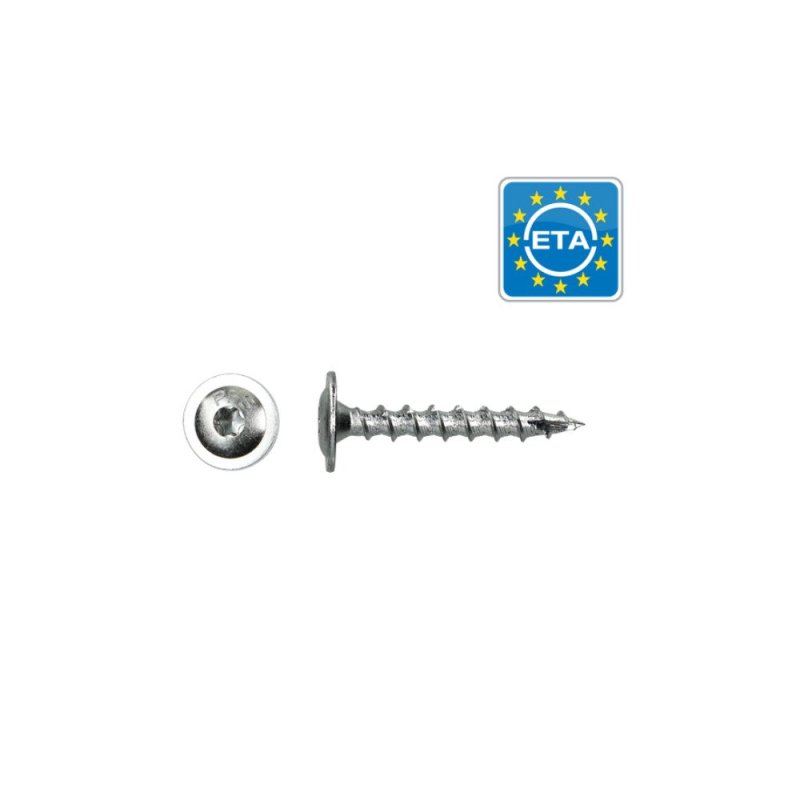 Vis à bois charpente tête large 6x30 mm Zn par 100