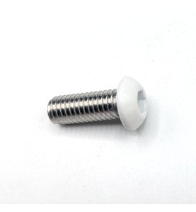 Vis à métaux M6x16 mm RAL 9016 blanc de sécurité tête bombée hexagonal creux Inox A2 par 50