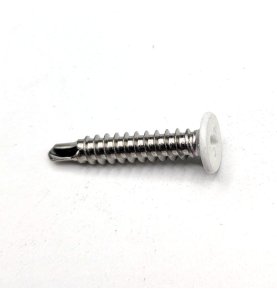Vis autoperceuses 4,2x23 mm RAL 9010 blanc pur tête extra plate INOX A2 par 100