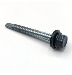 Vis autoperceuses 6,3x60 mm P16 RAL 7016 gris anthracite tête hexagonale support métal par 50