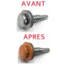 Vis autoperceuses 6,3x28 mm pour bardage couverture sans empreinte SL2 Inox A4 bi-métal + douille couleur au choix par 200