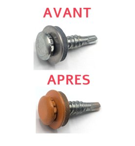Vis autoperceuses 6,3x28 mm pour bardage couverture sans empreinte SL2 Inox A4 bi-métal + douille couleur au choix par 200