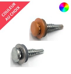 Vis autoperceuses 6,3x28 mm pour bardage couverture sans empreinte SL2 Inox A4 bi-métal + douille couleur au choix par 200