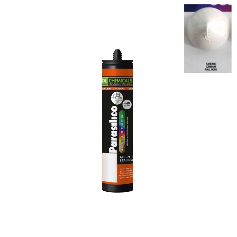 Cartouche de mastic silicone Parasilico AX Prestige Colour T RAL 9001 crème