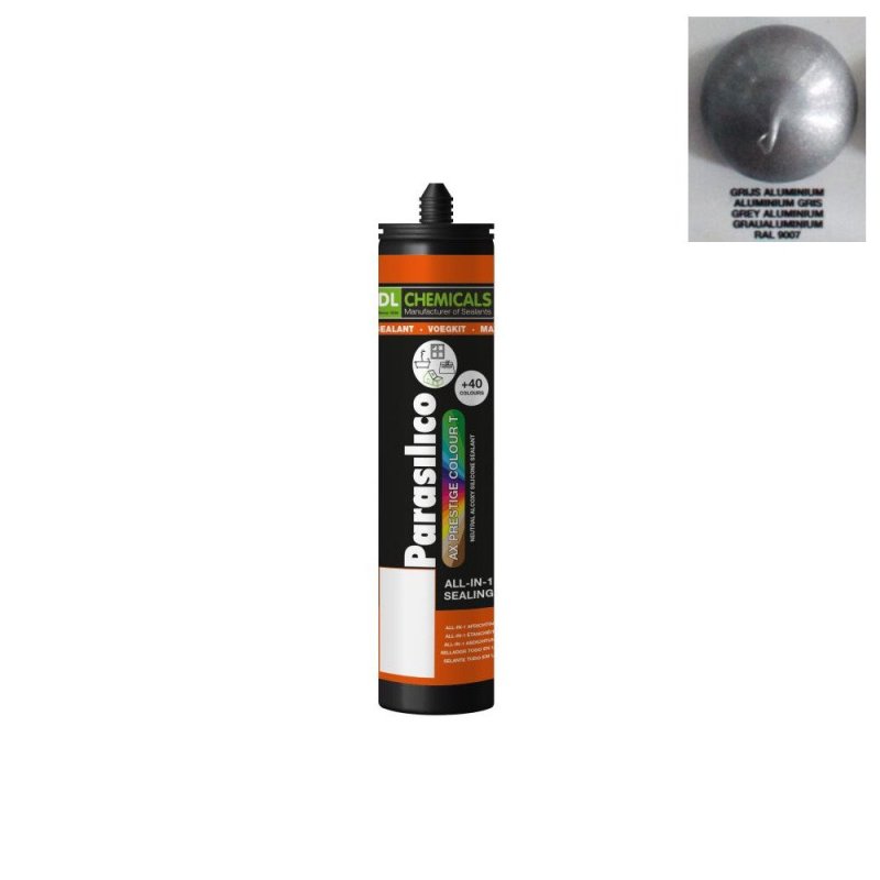 Cartouche de mastic silicone Parasilico AX Prestige Colour T RAL 9007 gris aluminium