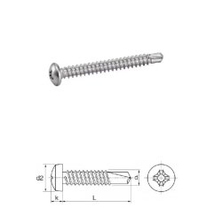 Vis autoperceuses 4,2x13 mm tête cylindrique Ph Zn  DIN 7504 M par 500
