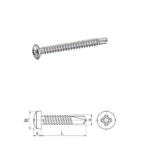Vis autoperceuses 4,2x13 mm tête cylindrique Ph Zn  DIN 7504 M par 500