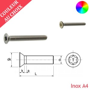 Vis tête fraisée Inox A4