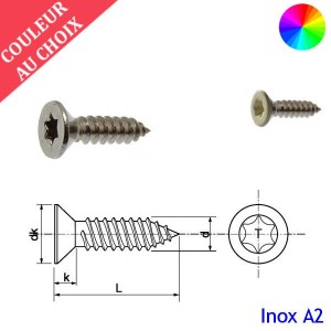 Vis tête fraisée Inox A2