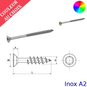 Vis tête fraisée Inox A2