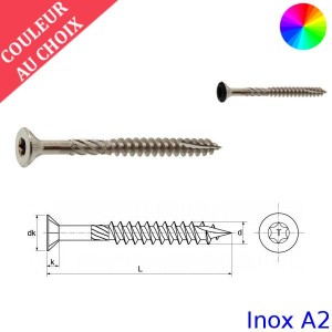 Vis façade tête fraisée Inox A2